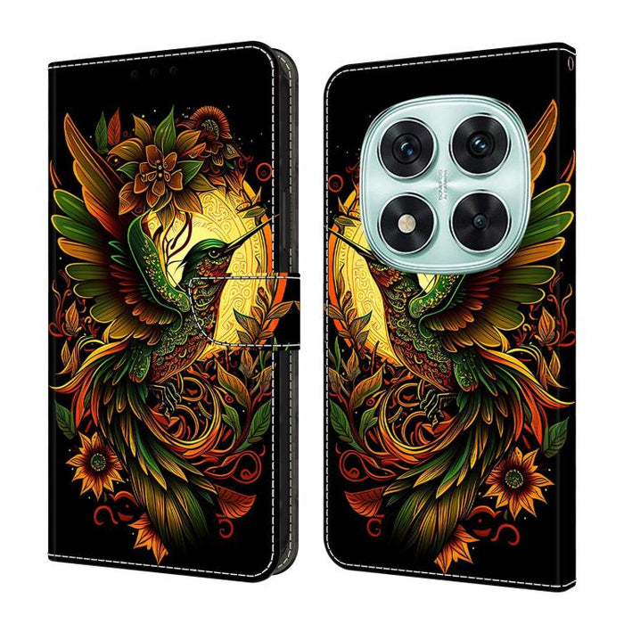Funda para teléfono de cuero vegano pintado con efecto cristal, For Redmi Note 14 5G, For Redmi Note 14 Pro 5G, For Redmi 14C 4G, For Redmi 13C 4G / 5G, For Redmi K70E / Poco X6 Pro