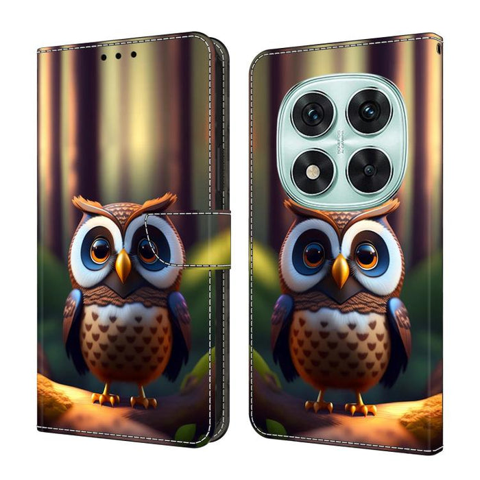 Funda para teléfono de cuero vegano pintado con efecto cristal, For Redmi Note 14 5G, For Redmi Note 14 Pro 5G, For Redmi 14C 4G, For Redmi 13C 4G / 5G, For Redmi K70E / Poco X6 Pro