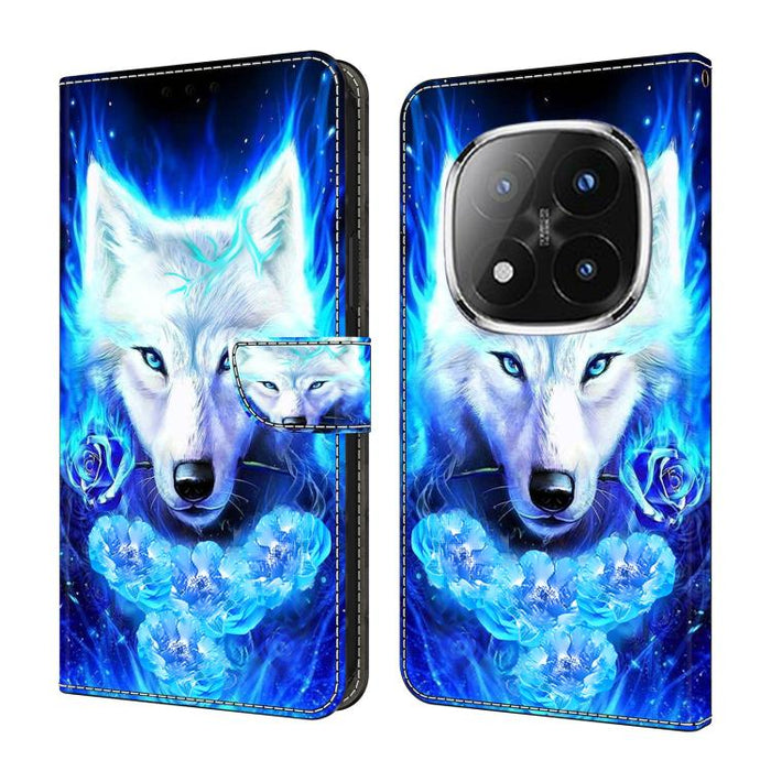 Funda para teléfono de cuero vegano pintado con efecto cristal, For Redmi 15C 5G / 4G Global 171mm / Poco C85 4G, For Redmi Note 14 4G 164.84mm, For Redmi Note 14 Pro+ 5G / Poco X7 5G, For Redmi Note 14 Pro 4G, For Redmi Note 14 4G 163.25mm