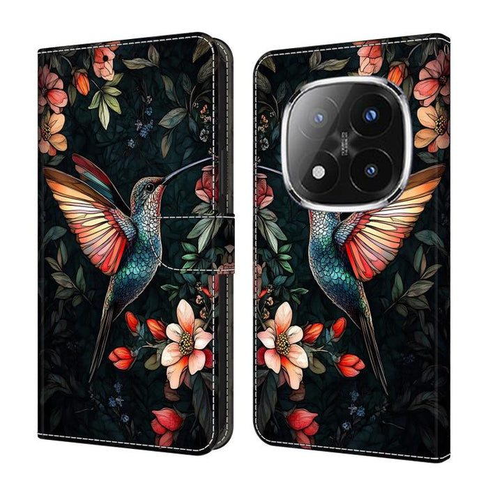 Funda para teléfono de cuero vegano pintado con efecto cristal, For Redmi 15C 5G / 4G Global 171mm / Poco C85 4G, For Redmi Note 14 4G 164.84mm, For Redmi Note 14 Pro+ 5G / Poco X7 5G, For Redmi Note 14 Pro 4G, For Redmi Note 14 4G 163.25mm