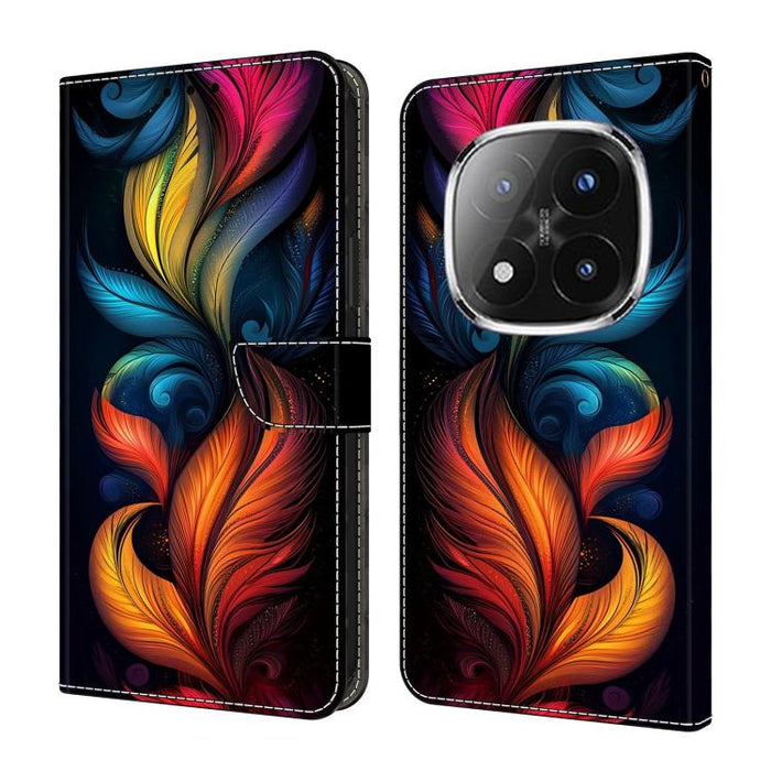 Funda para teléfono de cuero vegano pintado con efecto cristal, For Redmi 15C 5G / 4G Global 171mm / Poco C85 4G, For Redmi Note 14 4G 164.84mm, For Redmi Note 14 Pro+ 5G / Poco X7 5G, For Redmi Note 14 Pro 4G, For Redmi Note 14 4G 163.25mm