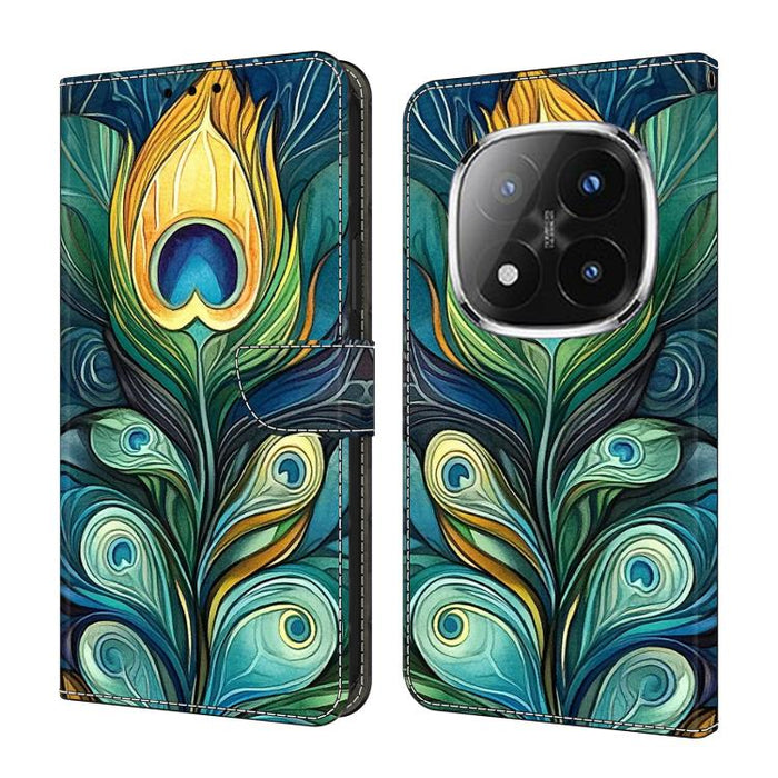 Funda para teléfono de cuero vegano pintado con efecto cristal, For Redmi 15C 5G / 4G Global 171mm / Poco C85 4G, For Redmi Note 14 4G 164.84mm, For Redmi Note 14 Pro+ 5G / Poco X7 5G, For Redmi Note 14 Pro 4G, For Redmi Note 14 4G 163.25mm