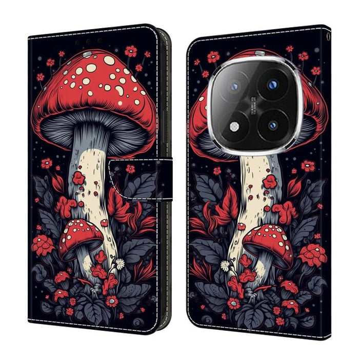 Funda para teléfono de cuero vegano pintado con efecto cristal, For Redmi 15C 5G / 4G Global 171mm / Poco C85 4G, For Redmi Note 14 4G 164.84mm, For Redmi Note 14 Pro+ 5G / Poco X7 5G, For Redmi Note 14 Pro 4G, For Redmi Note 14 4G 163.25mm