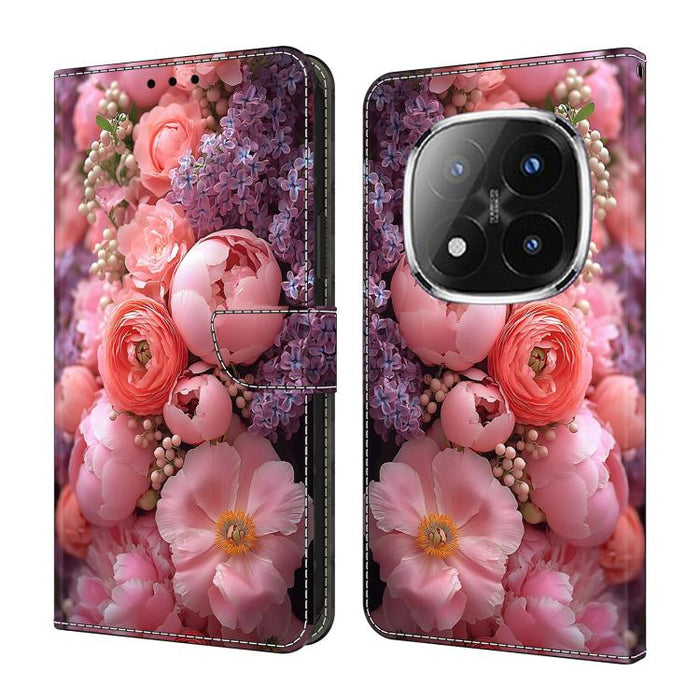 Funda para teléfono de cuero vegano pintado con efecto cristal, For Redmi 15C 5G / 4G Global 171mm / Poco C85 4G, For Redmi Note 14 4G 164.84mm, For Redmi Note 14 Pro+ 5G / Poco X7 5G, For Redmi Note 14 Pro 4G, For Redmi Note 14 4G 163.25mm