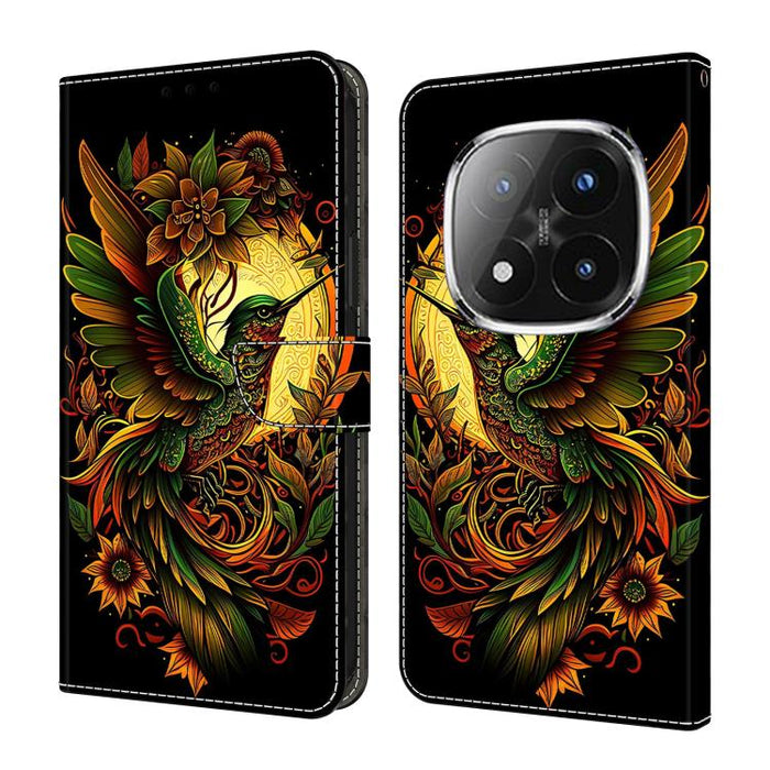 Funda para teléfono de cuero vegano pintado con efecto cristal, For Redmi 15C 5G / 4G Global 171mm / Poco C85 4G, For Redmi Note 14 4G 164.84mm, For Redmi Note 14 Pro+ 5G / Poco X7 5G, For Redmi Note 14 Pro 4G, For Redmi Note 14 4G 163.25mm