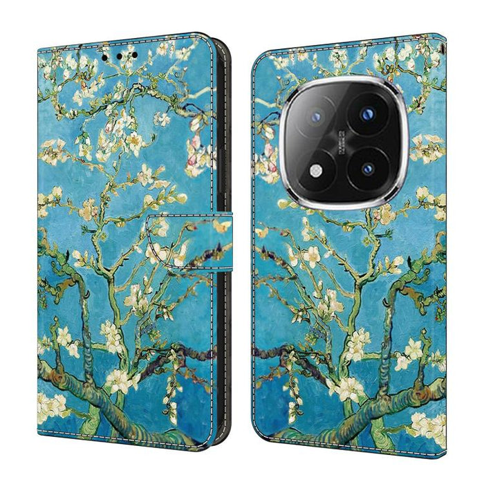 Funda para teléfono de cuero vegano pintado con efecto cristal, For Redmi 15C 5G / 4G Global 171mm / Poco C85 4G, For Redmi Note 14 4G 164.84mm, For Redmi Note 14 Pro+ 5G / Poco X7 5G, For Redmi Note 14 Pro 4G, For Redmi Note 14 4G 163.25mm