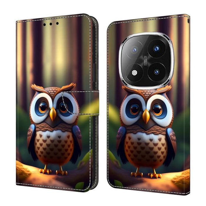 Funda para teléfono de cuero vegano pintado con efecto cristal, For Redmi 15C 5G / 4G Global 171mm / Poco C85 4G, For Redmi Note 14 4G 164.84mm, For Redmi Note 14 Pro+ 5G / Poco X7 5G, For Redmi Note 14 Pro 4G, For Redmi Note 14 4G 163.25mm