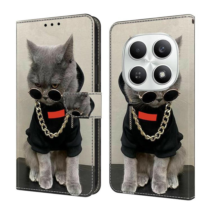 Funda para teléfono de cuero vegano pintado con efecto cristal, For Redmi Note 15 5G / 4G Global 164mm / Poco M8 5G, For Redmi Note 15 Pro 5G Global 163.6mm, For Redmi 15C 5G / 4G EU 173mm / Poco C85 5G, For Redmi 15 5G Global / 4G SEA 169.5mm         ...