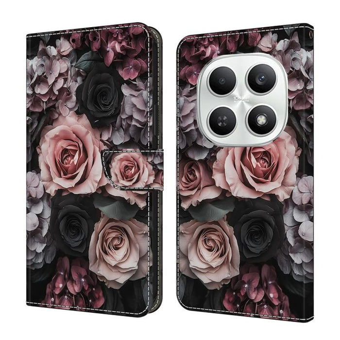 Funda para teléfono de cuero vegano pintado con efecto cristal, For Redmi Note 15 5G / 4G Global 164mm / Poco M8 5G, For Redmi Note 15 Pro 5G Global 163.6mm, For Redmi 15C 5G / 4G EU 173mm / Poco C85 5G, For Redmi 15 5G Global / 4G SEA 169.5mm         ...