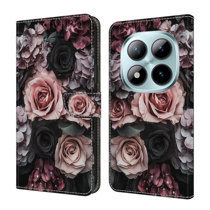 Funda para teléfono de cuero vegano pintado con efecto cristal, For Redmi Note 15 5G / 4G Global 164mm / Poco M8 5G, For Redmi Note 15 Pro 5G Global 163.6mm, For Redmi 15C 5G / 4G EU 173mm / Poco C85 5G, For Redmi 15 5G Global / 4G SEA 169.5mm         ...