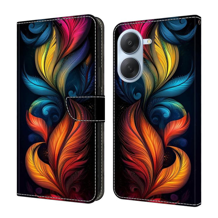 Funda para teléfono de cuero vegano pintado con efecto cristal, For Redmi Note 15 5G / 4G Global 164mm / Poco M8 5G, For Redmi Note 15 Pro 5G Global 163.6mm, For Redmi 15C 5G / 4G EU 173mm / Poco C85 5G, For Redmi 15 5G Global / 4G SEA 169.5mm         ...