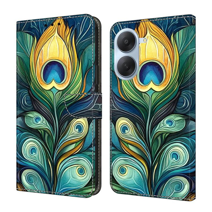 Funda para teléfono de cuero vegano pintado con efecto cristal, For Redmi Note 15 5G / 4G Global 164mm / Poco M8 5G, For Redmi Note 15 Pro 5G Global 163.6mm, For Redmi 15C 5G / 4G EU 173mm / Poco C85 5G, For Redmi 15 5G Global / 4G SEA 169.5mm         ...