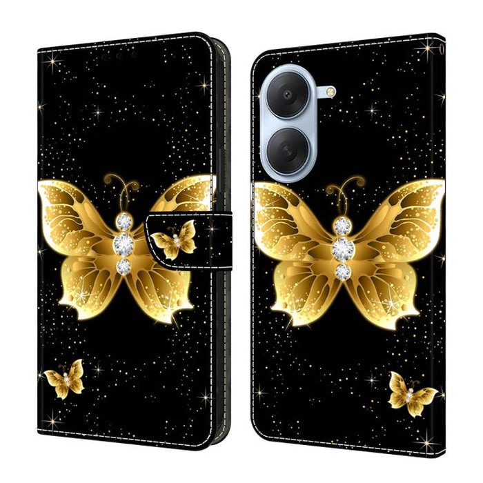 Funda para teléfono de cuero vegano pintado con efecto cristal, For Redmi Note 15 5G / 4G Global 164mm / Poco M8 5G, For Redmi Note 15 Pro 5G Global 163.6mm, For Redmi 15C 5G / 4G EU 173mm / Poco C85 5G, For Redmi 15 5G Global / 4G SEA 169.5mm         ...