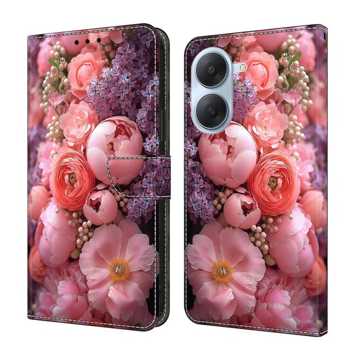 Funda para teléfono de cuero vegano pintado con efecto cristal, For Redmi Note 15 5G / 4G Global 164mm / Poco M8 5G, For Redmi Note 15 Pro 5G Global 163.6mm, For Redmi 15C 5G / 4G EU 173mm / Poco C85 5G, For Redmi 15 5G Global / 4G SEA 169.5mm         ...