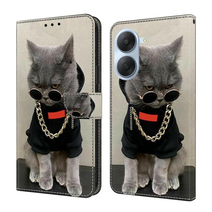 Funda para teléfono de cuero vegano pintado con efecto cristal, For Redmi Note 15 5G / 4G Global 164mm / Poco M8 5G, For Redmi Note 15 Pro 5G Global 163.6mm, For Redmi 15C 5G / 4G EU 173mm / Poco C85 5G, For Redmi 15 5G Global / 4G SEA 169.5mm         ...