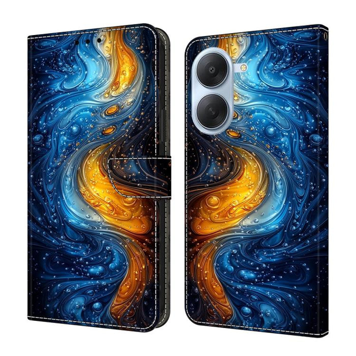 Funda para teléfono de cuero vegano pintado con efecto cristal, For Redmi Note 15 5G / 4G Global 164mm / Poco M8 5G, For Redmi Note 15 Pro 5G Global 163.6mm, For Redmi 15C 5G / 4G EU 173mm / Poco C85 5G, For Redmi 15 5G Global / 4G SEA 169.5mm         ...
