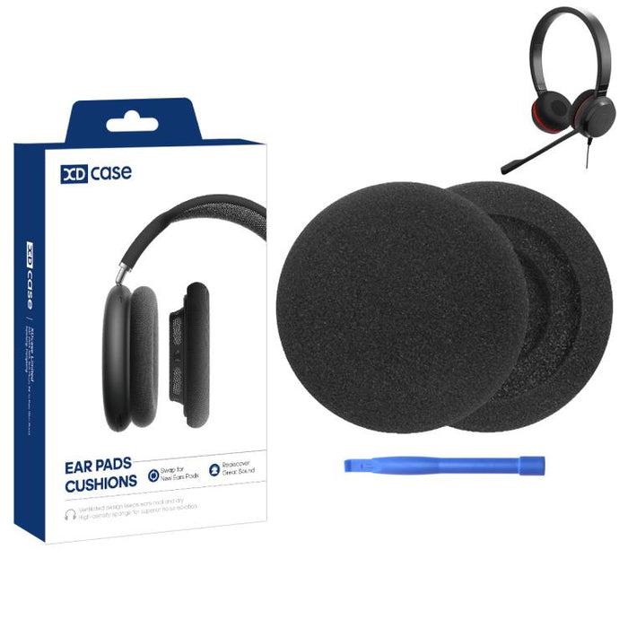 XDcase 1 par de almohadillas de esponja para auriculares, pieza de repuesto con herramienta de palanca, For Jabra Evolve 20/20se/30/30 II/40/65
