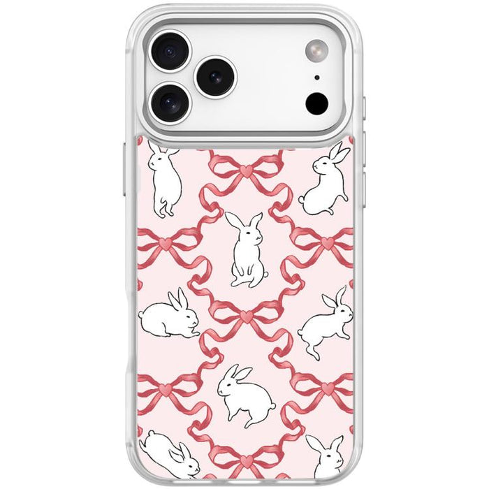 Funda magnética para teléfono con diseño de conejo blanco y nudo de mariposa, For iPhone 17 Pro Max, For iPhone 17 Pro, For iPhone 17, For iPhone Air, For iPhone 16 Pro Max, For iPhone 16 Pro, For iPhone 15 Pro Max, For iPhone 15 Pro