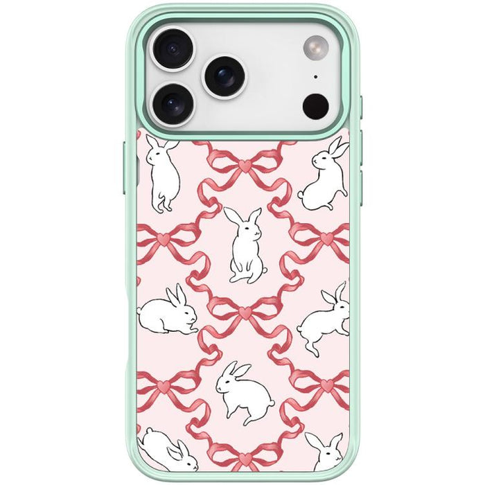 Funda magnética para teléfono con diseño de conejo blanco y nudo de mariposa, For iPhone 17 Pro Max, For iPhone 17 Pro, For iPhone 17, For iPhone Air, For iPhone 16 Pro Max, For iPhone 16 Pro, For iPhone 15 Pro Max, For iPhone 15 Pro