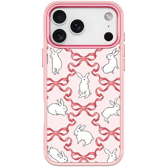 Funda magnética para teléfono con diseño de conejo blanco y nudo de mariposa, For iPhone 17 Pro Max, For iPhone 17 Pro, For iPhone 17, For iPhone Air, For iPhone 16 Pro Max, For iPhone 16 Pro, For iPhone 15 Pro Max, For iPhone 15 Pro