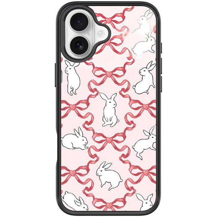 Funda magnética para teléfono con diseño de conejo blanco y nudo de mariposa, For iPhone 17 Pro Max, For iPhone 17 Pro, For iPhone 17, For iPhone Air, For iPhone 16 Pro Max, For iPhone 16 Pro, For iPhone 15 Pro Max, For iPhone 15 Pro