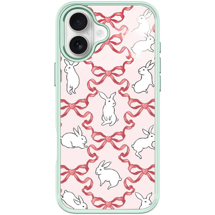 Funda magnética para teléfono con diseño de conejo blanco y nudo de mariposa, For iPhone 17 Pro Max, For iPhone 17 Pro, For iPhone 17, For iPhone Air, For iPhone 16 Pro Max, For iPhone 16 Pro, For iPhone 15 Pro Max, For iPhone 15 Pro