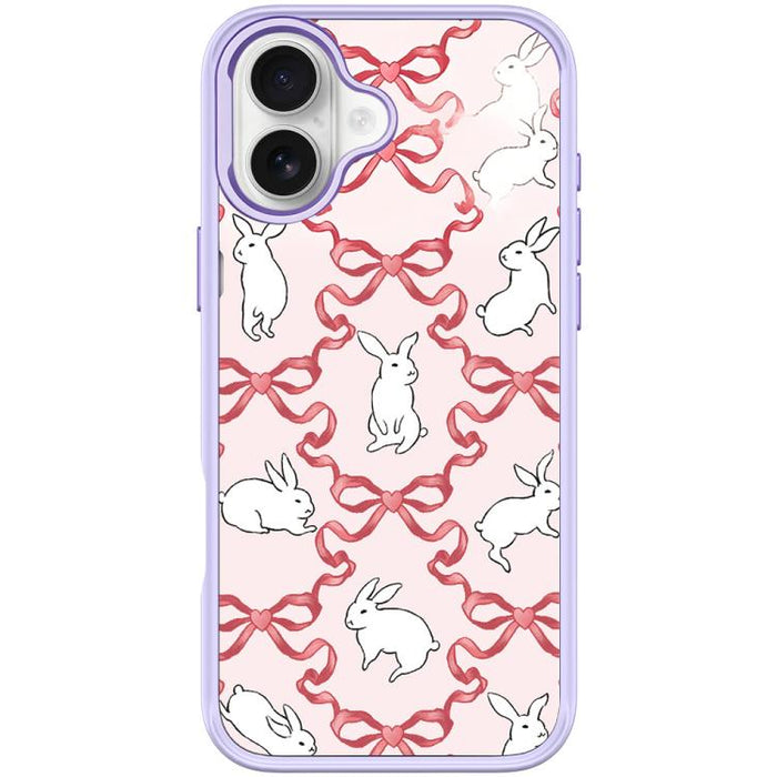Funda magnética para teléfono con diseño de conejo blanco y nudo de mariposa, For iPhone 17 Pro Max, For iPhone 17 Pro, For iPhone 17, For iPhone Air, For iPhone 16 Pro Max, For iPhone 16 Pro, For iPhone 15 Pro Max, For iPhone 15 Pro