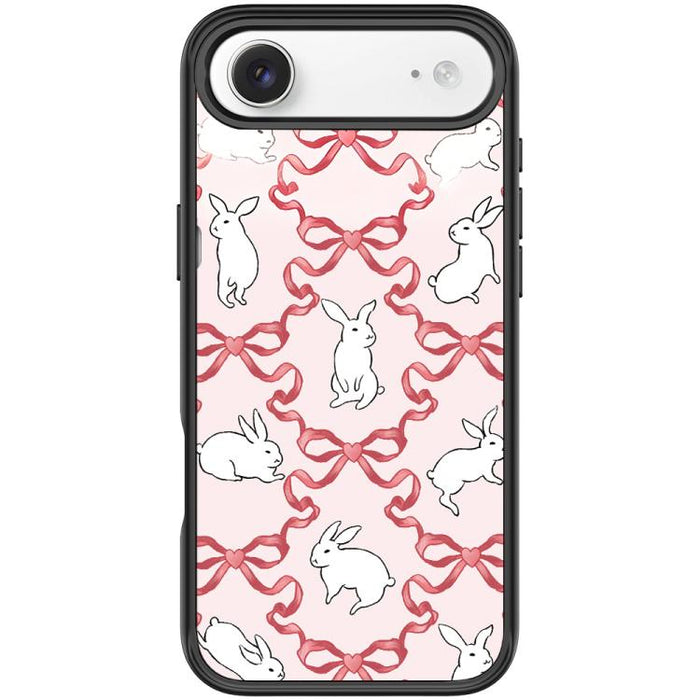 Funda magnética para teléfono con diseño de conejo blanco y nudo de mariposa, For iPhone 17 Pro Max, For iPhone 17 Pro, For iPhone 17, For iPhone Air, For iPhone 16 Pro Max, For iPhone 16 Pro, For iPhone 15 Pro Max, For iPhone 15 Pro