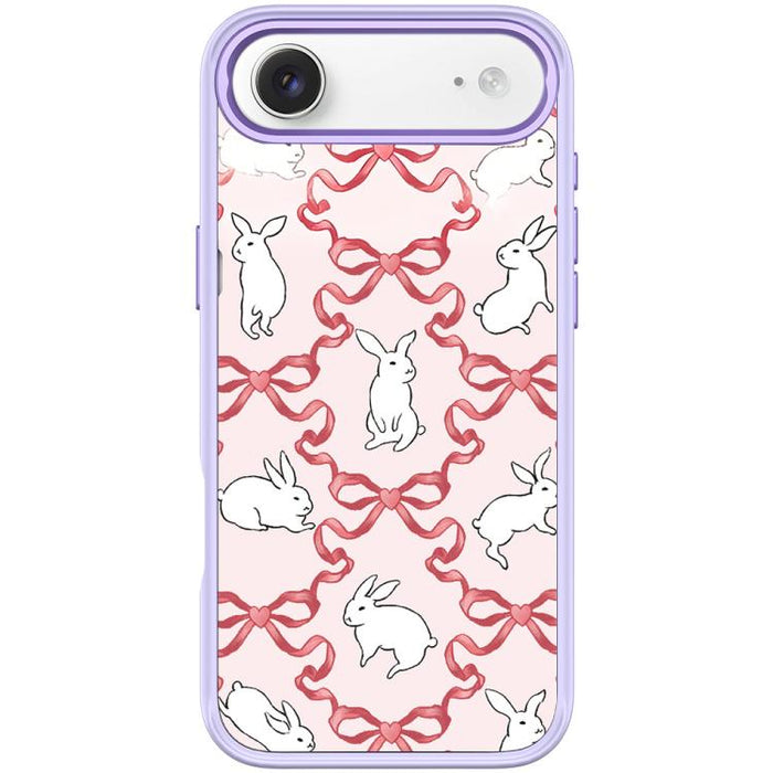 Funda magnética para teléfono con diseño de conejo blanco y nudo de mariposa, For iPhone 17 Pro Max, For iPhone 17 Pro, For iPhone 17, For iPhone Air, For iPhone 16 Pro Max, For iPhone 16 Pro, For iPhone 15 Pro Max, For iPhone 15 Pro