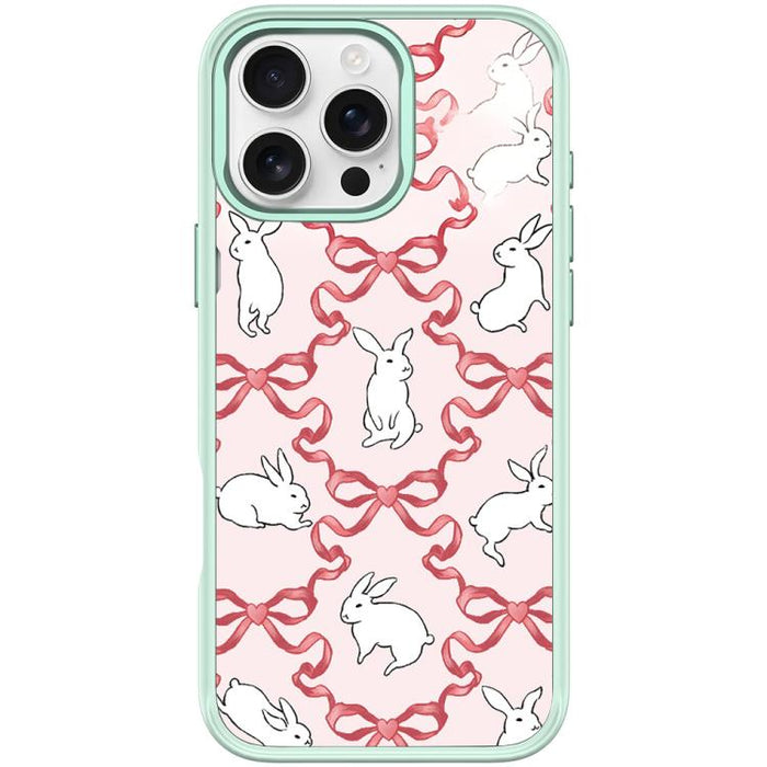 Funda magnética para teléfono con diseño de conejo blanco y nudo de mariposa, For iPhone 17 Pro Max, For iPhone 17 Pro, For iPhone 17, For iPhone Air, For iPhone 16 Pro Max, For iPhone 16 Pro, For iPhone 15 Pro Max, For iPhone 15 Pro