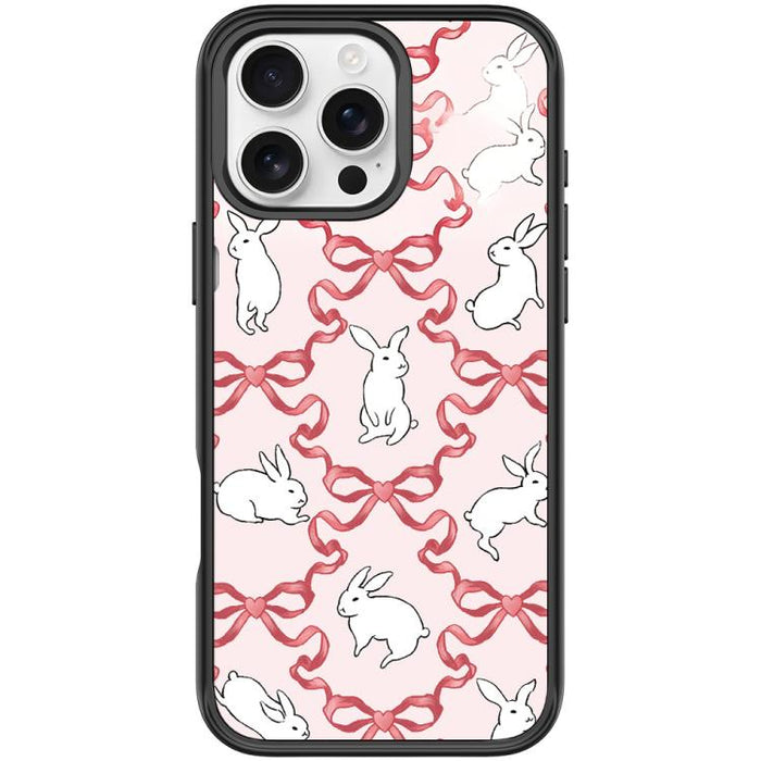 Funda magnética para teléfono con diseño de conejo blanco y nudo de mariposa, For iPhone 17 Pro Max, For iPhone 17 Pro, For iPhone 17, For iPhone Air, For iPhone 16 Pro Max, For iPhone 16 Pro, For iPhone 15 Pro Max, For iPhone 15 Pro