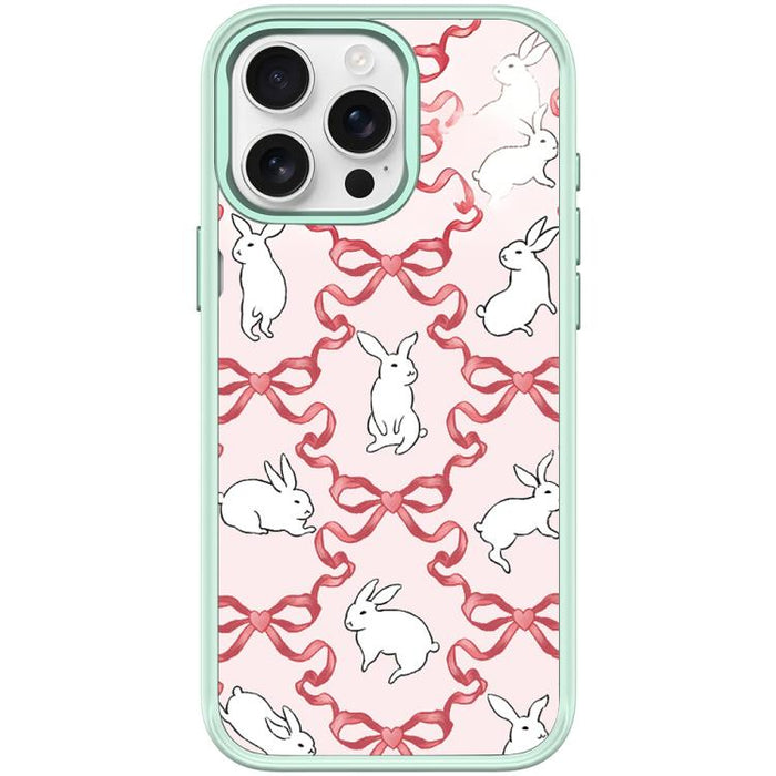 Funda magnética para teléfono con diseño de conejo blanco y nudo de mariposa, For iPhone 17 Pro Max, For iPhone 17 Pro, For iPhone 17, For iPhone Air, For iPhone 16 Pro Max, For iPhone 16 Pro, For iPhone 15 Pro Max, For iPhone 15 Pro