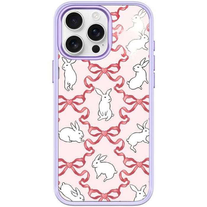 Funda magnética para teléfono con diseño de conejo blanco y nudo de mariposa, For iPhone 17 Pro Max, For iPhone 17 Pro, For iPhone 17, For iPhone Air, For iPhone 16 Pro Max, For iPhone 16 Pro, For iPhone 15 Pro Max, For iPhone 15 Pro