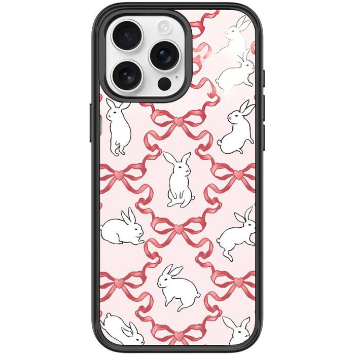 Funda magnética para teléfono con diseño de conejo blanco y nudo de mariposa, For iPhone 17 Pro Max, For iPhone 17 Pro, For iPhone 17, For iPhone Air, For iPhone 16 Pro Max, For iPhone 16 Pro, For iPhone 15 Pro Max, For iPhone 15 Pro