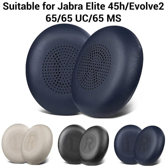 XDcase 1 par de almohadillas de cuero proteico para auriculares, pieza de repuesto con herramienta de palanca, For Jabra Elite 45h / Evolve2 65