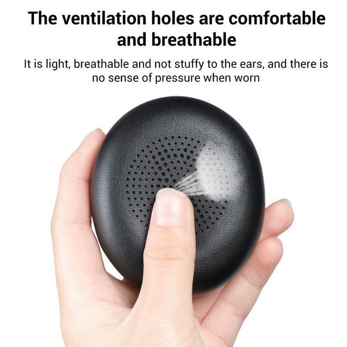 XDcase 1 par de almohadillas de cuero proteico para auriculares, pieza de repuesto con herramienta de palanca, For Jabra Elite 45h / Evolve2 65