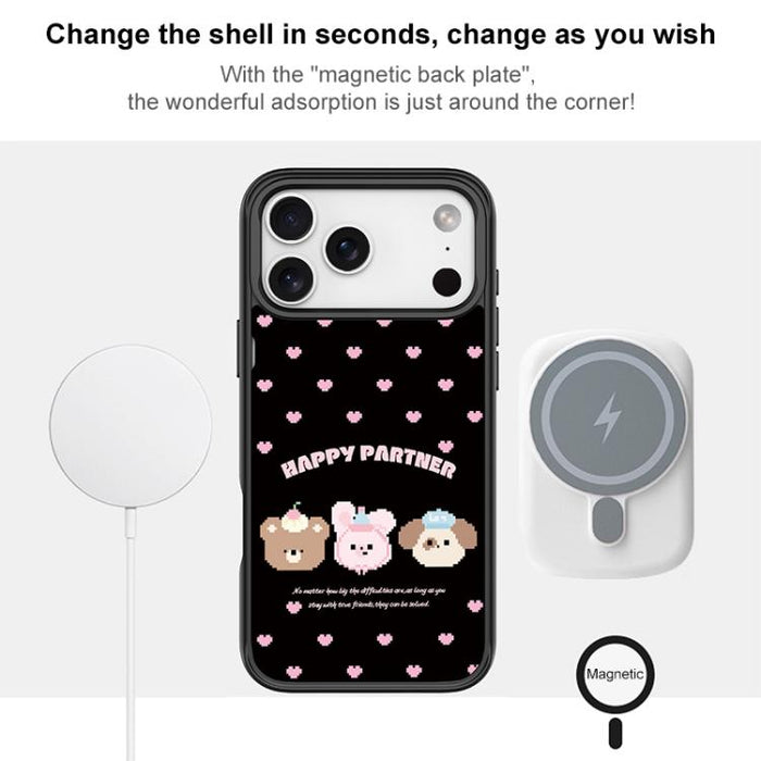 Funda magnética para teléfono con diseño de pareja feliz, For iPhone 17 Pro Max, For iPhone 17 Pro, For iPhone 17, For iPhone Air, For iPhone 16 Pro Max, For iPhone 16 Pro, For iPhone 15 Pro Max, For iPhone 15 Pro