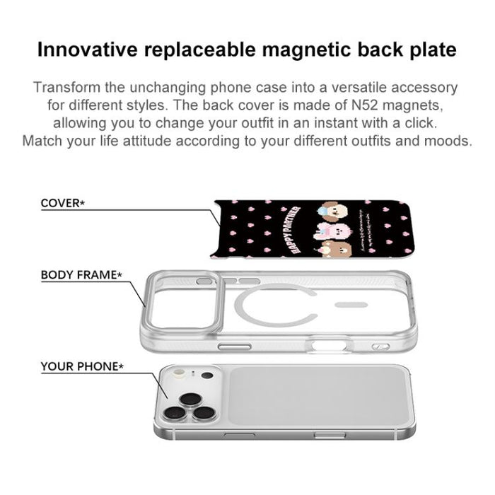 Funda magnética para teléfono con diseño de pareja feliz, For iPhone 17 Pro Max, For iPhone 17 Pro, For iPhone 17, For iPhone Air, For iPhone 16 Pro Max, For iPhone 16 Pro, For iPhone 15 Pro Max, For iPhone 15 Pro