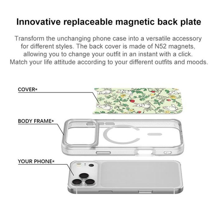 Funda magnética para teléfono con estampado de conejo y ramas, For iPhone 17 Pro Max, For iPhone 17 Pro, For iPhone 17, For iPhone Air, For iPhone 16 Pro Max, For iPhone 16 Pro, For iPhone 15 Pro Max, For iPhone 15 Pro