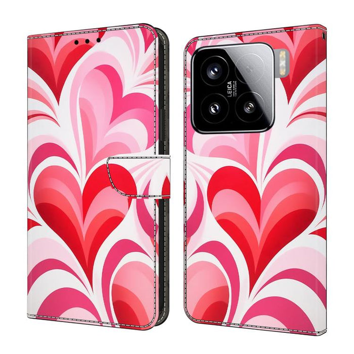 Funda para teléfono de cuero vegano pintado con efecto cristal, For Xiaomi 15