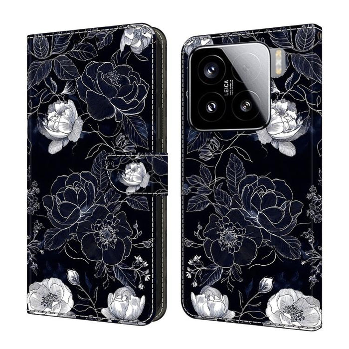Funda para teléfono de cuero vegano pintado con efecto cristal, For Xiaomi 15