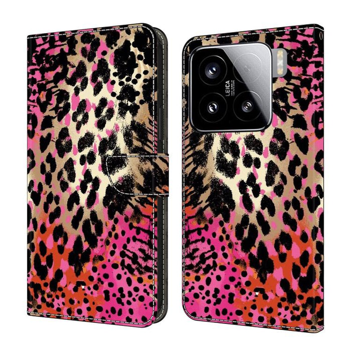 Funda para teléfono de cuero vegano pintado con efecto cristal, For Xiaomi 15