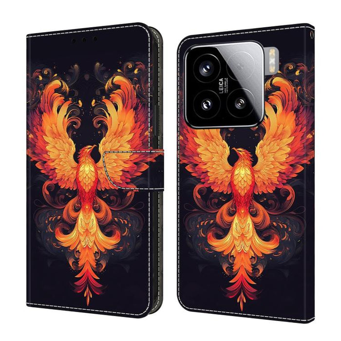 Funda para teléfono de cuero vegano pintado con efecto cristal, For Xiaomi 15