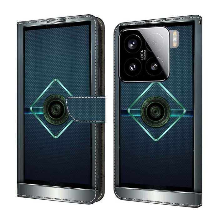 Funda para teléfono de cuero vegano pintado con efecto cristal, For Xiaomi 15