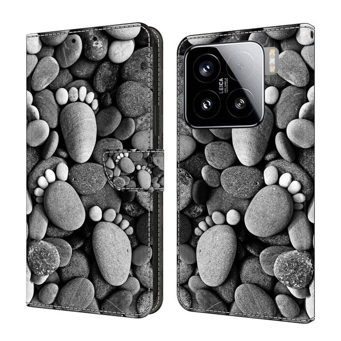 Funda para teléfono de cuero vegano pintado con efecto cristal, For Xiaomi 15
