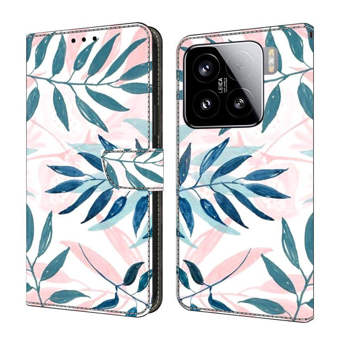 Funda para teléfono de cuero vegano pintado con efecto cristal, For Xiaomi 15
