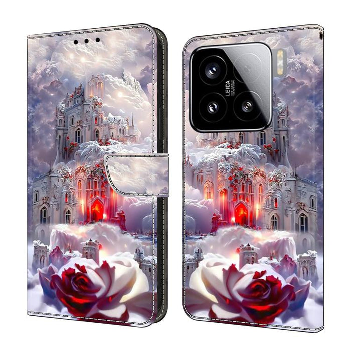 Funda para teléfono de cuero vegano pintado con efecto cristal, For Xiaomi 15