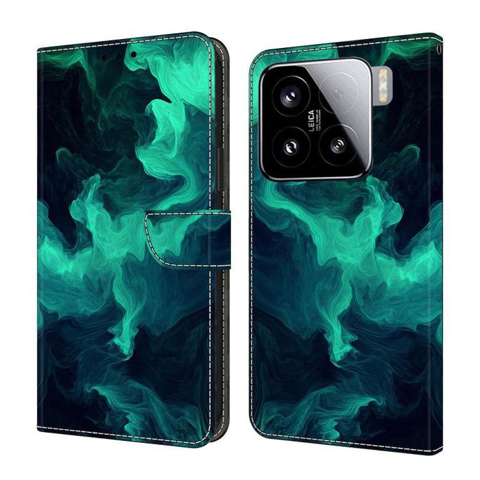 Funda para teléfono de cuero vegano pintado con efecto cristal, For Xiaomi 15