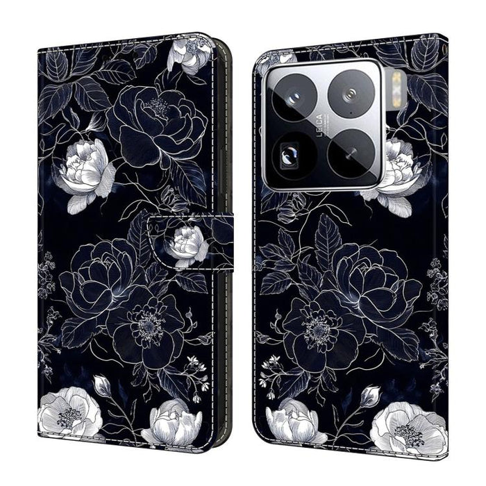 Funda para teléfono de cuero vegano pintado con efecto cristal, For Xiaomi 17 Ultra, For Xiaomi 15T Pro, For Xiaomi 15T, For Xiaomi 15 Pro