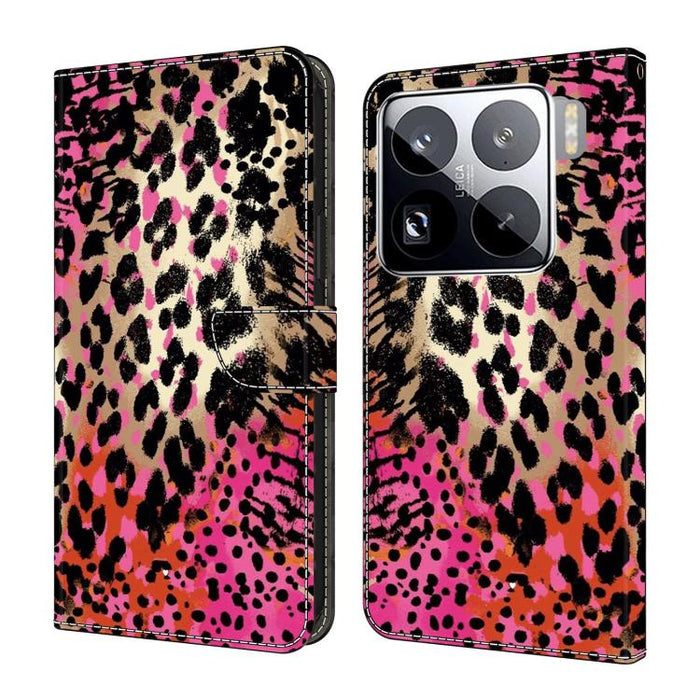 Funda para teléfono de cuero vegano pintado con efecto cristal, For Xiaomi 17 Ultra, For Xiaomi 15T Pro, For Xiaomi 15T, For Xiaomi 15 Pro